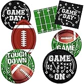 Football Birthday Party Decorations Tableware, Football Party Supplies includes Foot ball Plates and Napkins for Tailgate Party Decorations Touchdown Decorations, 25 Guests