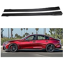 IKON MOTORSPORTS, 4PCS Side Skirts Compatible With 2014-2022 Infiniti Q50, Side Skirts Splitter Extension Rocker Panel Guard Added On Bodykit Replacement IKON Style PP Polypropylene – Ikon Motorsports - View #3