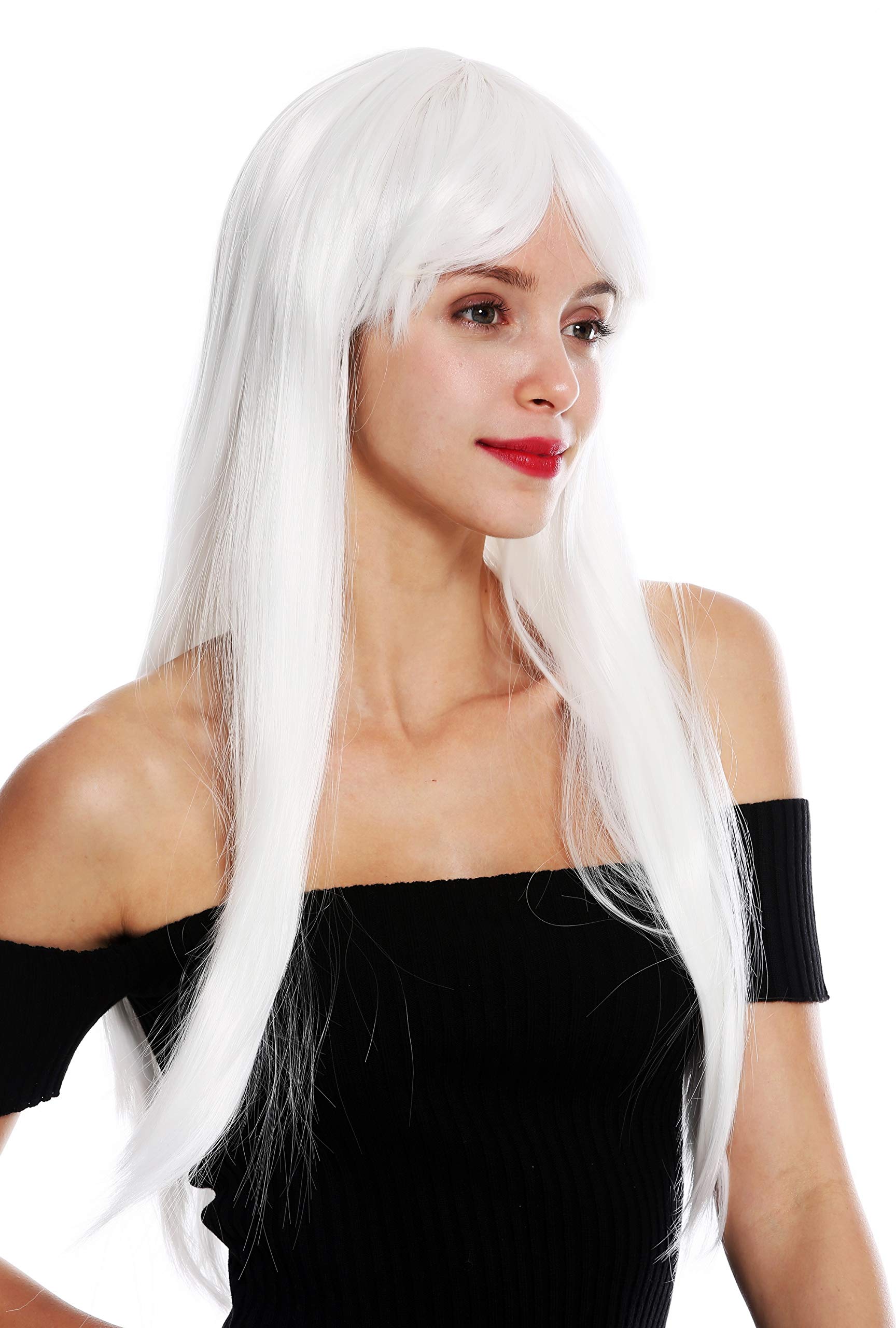 WIG ME UP - YZF-41062-1001 women's quality wig Cosplay long sleek fringe parted white