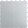 Speedway Garage Tile 789453S-50 Diamond Garage Floor 6 Lock Diamond Tile 50 Pack, Silver