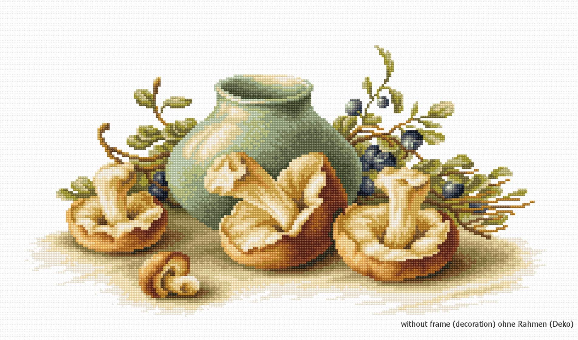 Luca-S Still Life with Mushrooms Counted Cross Stitch Kit, Pack of 1