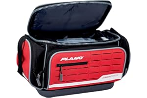 Plano Weekend Series 3600 Deluxe Tackle Case, Medium, Red Fabric, Includes 2 3600 Stowaway Utility Storage Boxes, Soft Fishing Tackle Bag, Premium Storage