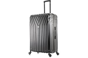 InUSA VASTY Luggage with Spinner Wheels | Durable Lightweight Hardside Suitcase, Travel Bag with Handle and Trolley, 28-Inch Large Checked Luggage | Black