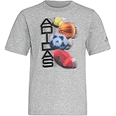 adidas Boys Short Sleeve Distortion Multi Sport Graphic Heather Tee Shirt