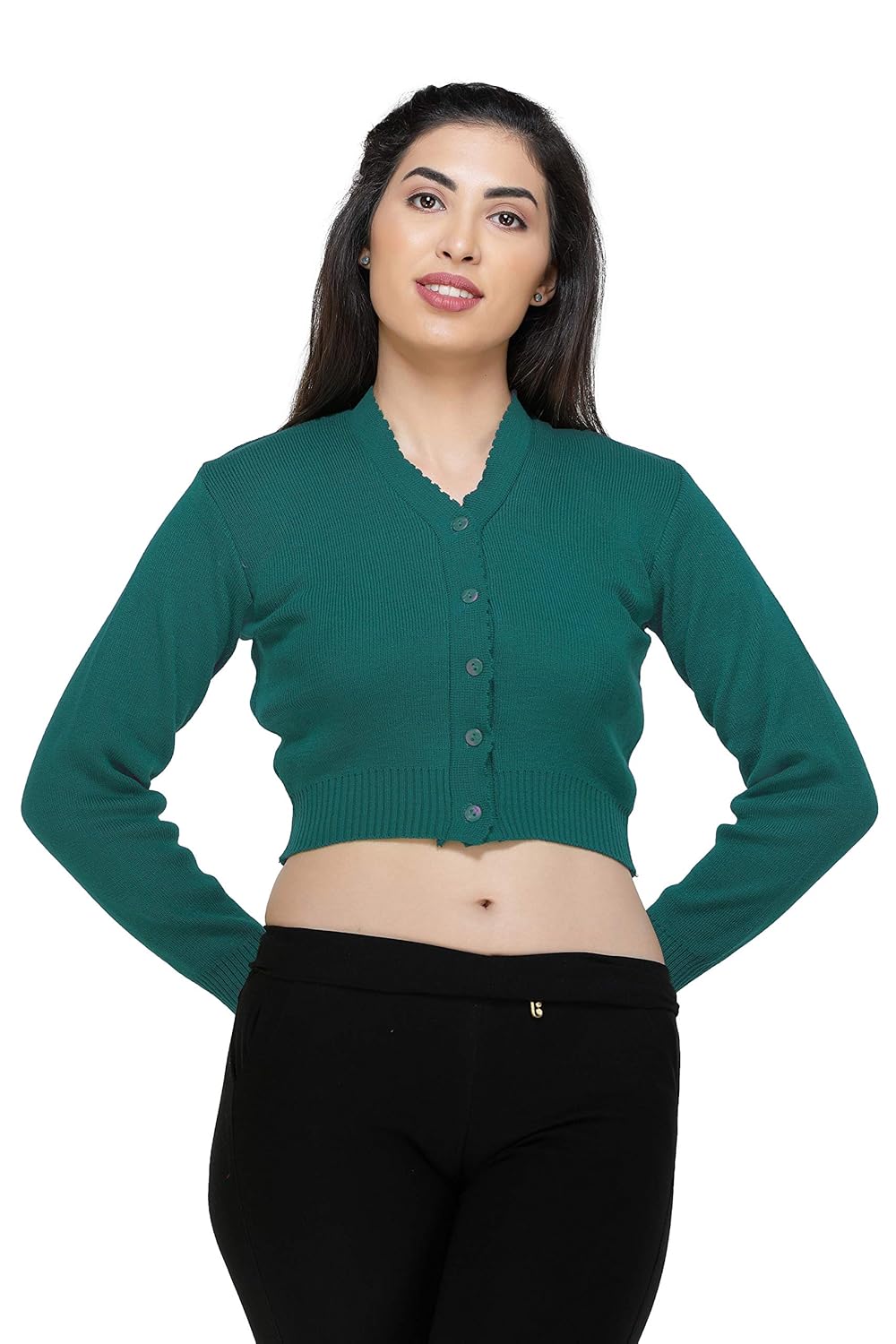 femula v-neck women full sleeves stitched blouse