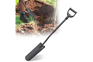 LLARGUEST Spade Shovel, 45" Trench Shovel with 14.5" Long Narrow Spade for Digging, Trenching, Planting, Gardening, Heavy Duty