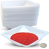 Large Weigh Boats 330mL, 125 Pack Plastic Trays, Lab Scale Weighing Dishes | Antistatic Square Polystyrene Disposable Tray for Powder Weight, Pour Boat, Mixing Dish, Big Sample Container, Compounding