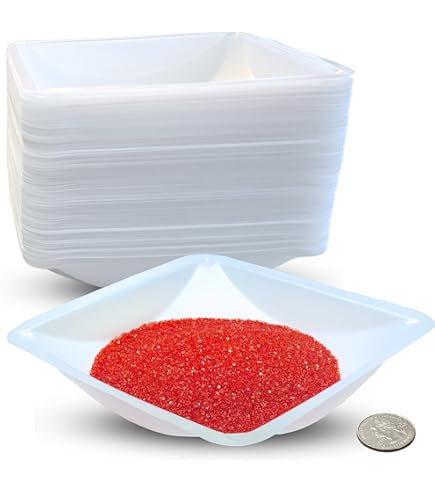 Plateaux De Pesée Réutilisables - Lot De 100 - 4.2x4.2x1 Cm - Plastique Blanc - Pour Laboratoire, Pesée Précise