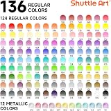 Shuttle Art 136 Colour Pencils Set – 136 Unique Colours, 12 Metallics view 3