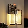 WIHTU Gold Dusk to Dawn Porch Lights Fixtures, Outdoor Lights for House, Outdoor Wall Lights Exterior, Waterproof Wall Sconce Lamp, Wall Lantern, Anti Rust Coach Lights for Doorway (Black Brush Gold)