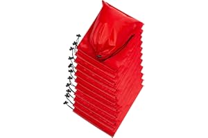 PALTERWEAR Drawstring Bag - Nylon Cinch and Ditty Stuff Pouch with Toggle (7 x 9-12 pack, Red)