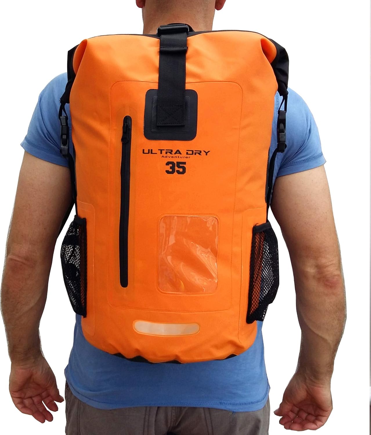 Premium 35L Dry Bag Backpack Rucksack with Waterproof Phone Case, Orange, 35 Litre - Image 3