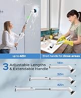 XAPROO Upgraded Electric Cleaning Brush IPX7 Waterproof 2 Speeds Long Handle view 4