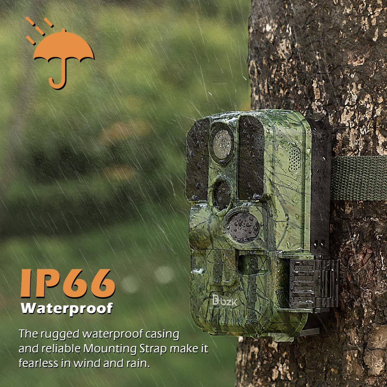BZK Trail Game Camera - 20MP 1080P HD Waterproof Hunting Cam with Motion Activated Night Vision and 120° Wide Angle Lens for Outdoor Scouting, Wildlife Watching, Farm Monitoring: Electronics