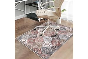 CAREMEE Office Chair Mats for Hardwood Floor, 36"X48" Desk Chair Mat for Hard Floor, Gaming Computer Chair Mat Office Rug for Rolling Chairs, Low Pile Carpet Under Chair Floor Protector, Trellis