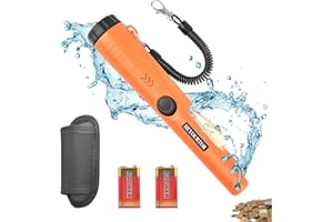 HEYOURTOR Metal Detector Pinpointer,Fully Waterproof,Handheld PinPointer Wand,360°Search Treasure Pinpoint Finder Probe with Belt Holster High Sensitivity for Gold Coin Silver Jewelry (Orange)