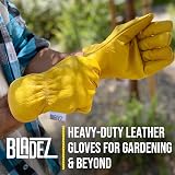 Bladez Thorn-Proof Gardening Gloves Large Leather Palm Top Sides view 7
