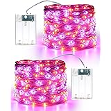 Brizled Purple Orange Halloween Fairy Lights, 19.47ft 60 LED Halloween Lights, 2 Mode Battery Purple Orange Lights, Indoor Si