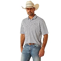 Ariat Men's All Over Print Polo, White Core, XX-Large