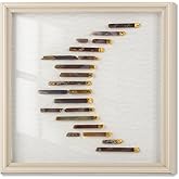 Crystals Stones Framed Wall Art – Natural Crystal Rocks & Glass Shadowbox Decor 16.1" W x 16.1" H, Large Wall Art Framed for 