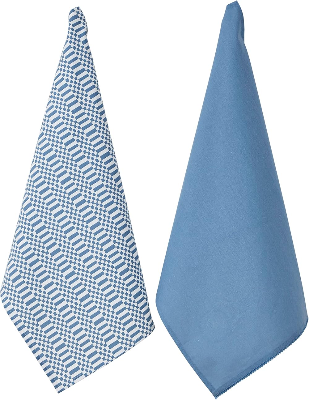 Penguin Home Set of 2 Recycled Cotton Tea Towels White Blue 50x70cm