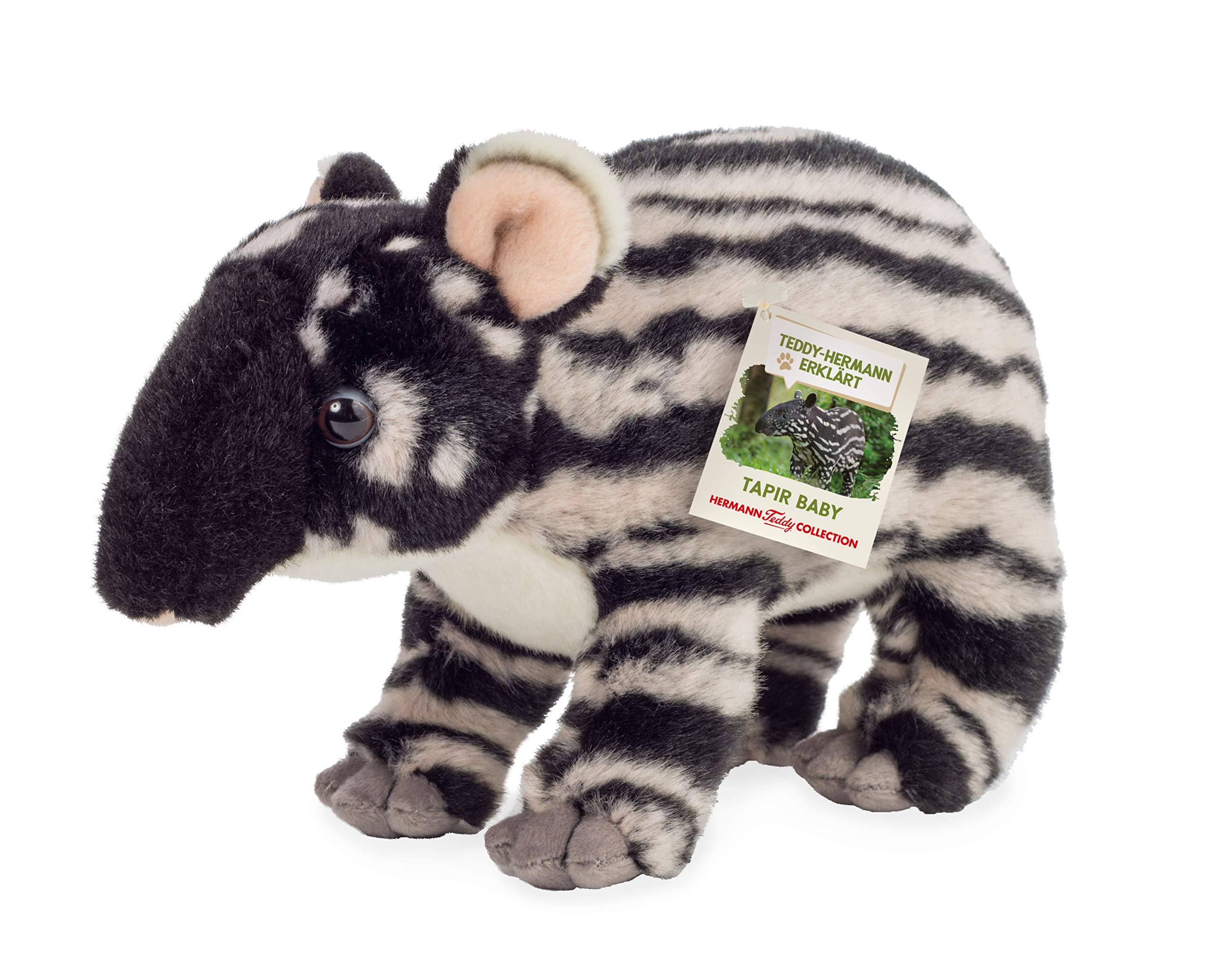 Teddy Hermann 92332 Tapir Baby 24 cm, cuddly toy with 75% recycled filling material, special edition "Teddy Hermann explained"