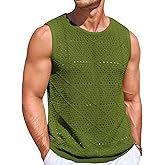 Runcati Mens Knitted Tank Tops Casual Sleeveless Hollow Out Crochet T-Shirts Muscle Summer Beach Hippie Shirts