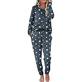 Ekouaer Pajamas Women's Long Sleeve Sleepwear with Long Pants Soft Loungewear Pj Set S-XXL