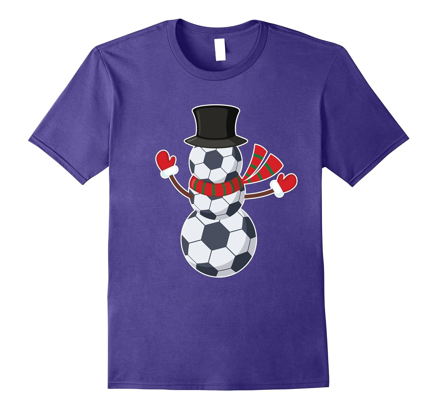 Snowman Soccer ball Funny Christmas T-Shirt-ANZ