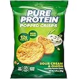 Pure Protein Popped Crisps, Sour Cream & Onion, High Protein Snack, 12G Protein, 1.27oz., 12 Count