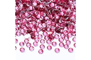 Meibite Rose Flatback Rhinestones, Glass Rhinestones for Nail Art and Craft, Glue Fix, Loose Crystal Gemstones(Rose, SS10, 2880pcs, 2.7-2.8mm)