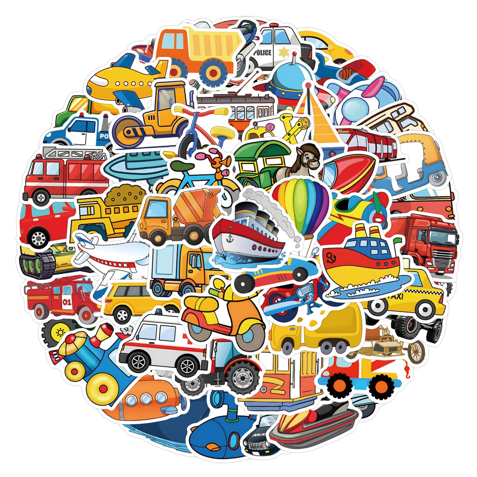 100 Pcs Cars and Trucks Stickers Laptop Car Scrapbook Phone Skateboard Suitcase Luggage Bike Cartoon Vehicle Vinyl Waterproof Aesthetic Personalised Stickers for Teens Boys Girls Adults