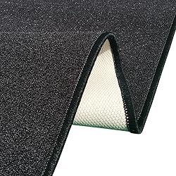 Custom Size Black Solid Plain Rubber Backed