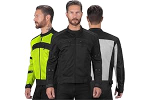 NOMAD USA Nomad Mesh Motorcycle Jacket for Men Summer Biker Jacket Cruiser Sportsbike Enduro Hi-Viz Riding Jacket CE Armor Protection