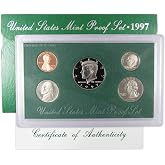 1997 Clad Proof Set U.S. Mint Original Government Packaging OGP COA | Collectible 5-Coin Set: U.S. Mint Proof Set, 1997-S
