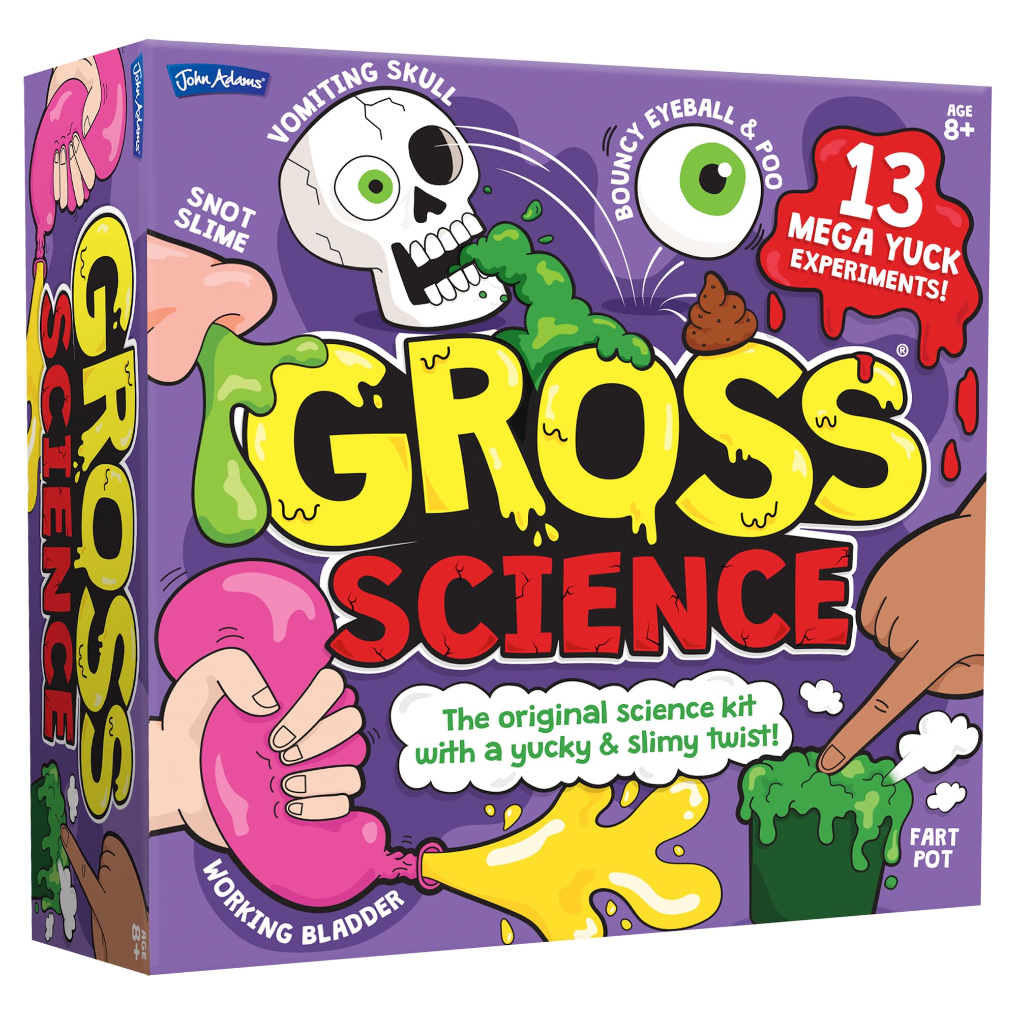 John Adams, Gross Science Experiment Kit: Fun Filled Experiments with a Yucky and Slimy Twist, Science and Stem Toys, Ages 8+, Red