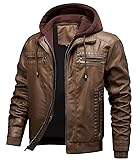 INVACHI Men's Faux Leather Motorcycle Jacket