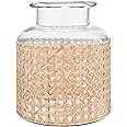 Bloomingville 8"H Glass Vase with Decorative Cane Sleeve