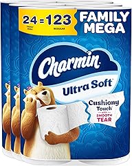 Charmin Ultra Soft Cushiony Touch Toilet Paper, 24 Family Mega Rolls = 123 Regular Rolls (Packaging May Vary)