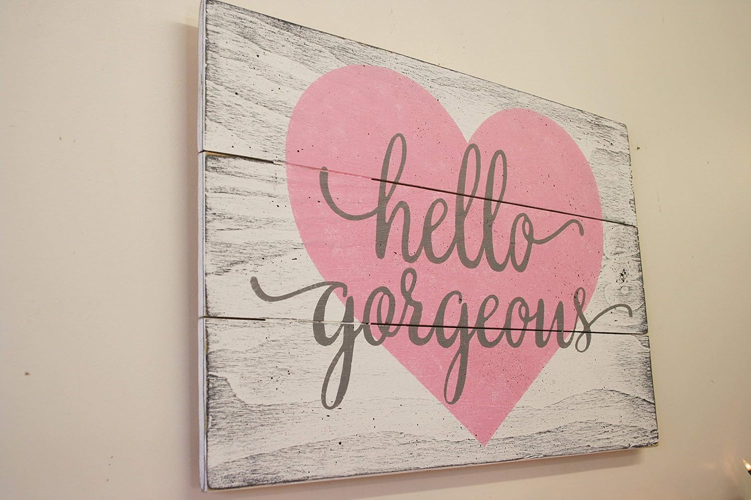 Amazon Com Hello Gorgeous Wood Sign Girls Nursery Wall Decor