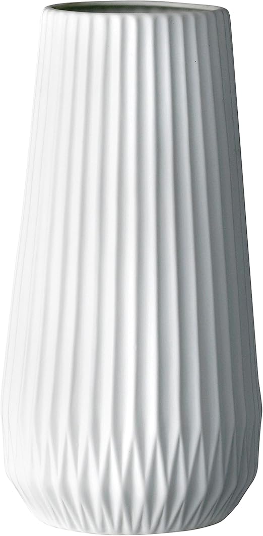 Bloomingville White Ceramic Fluted Vase Amazon.co.uk Kitchen & Home