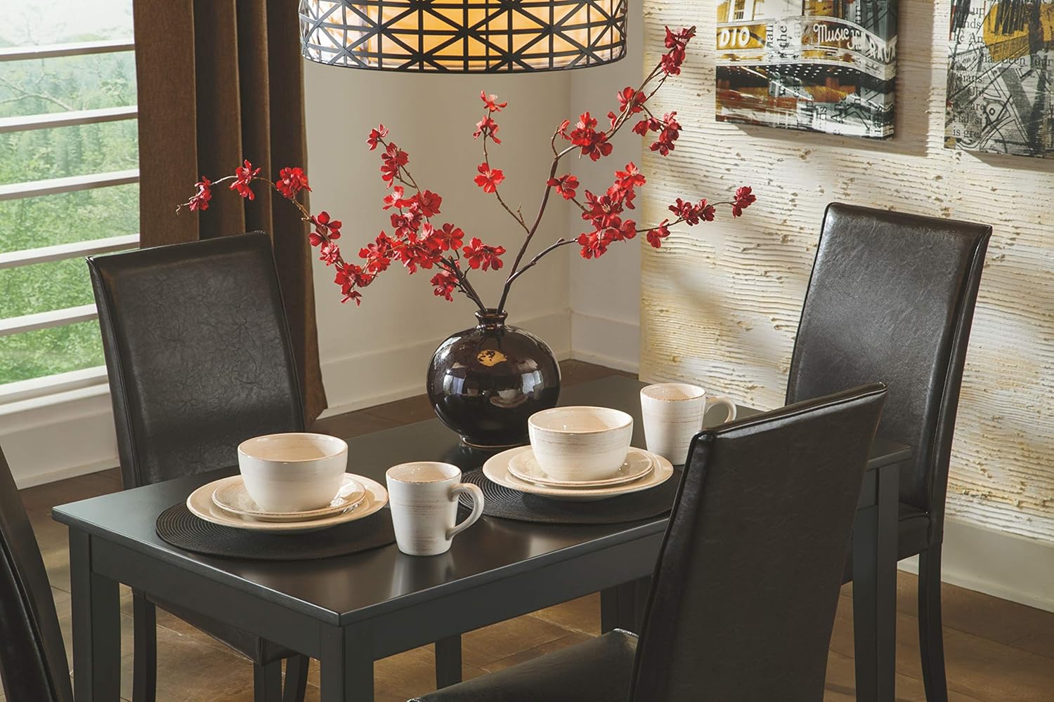 Signature Design by Ashley Kimonte Dining Room Table, Black - Tables