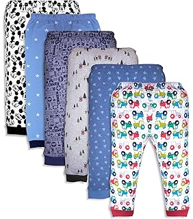 Minicult Cotton Baby Pajama Pants Unisex with Rib (Pack of 6) (Assorted)