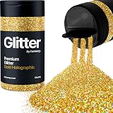 Hemway Holographic Gold Glitter Shaker 130g Chunky Resin Epoxy Craft view 1