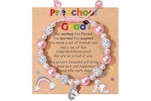Trabuono Kindergarten Preschool Graduation Gifts for Girls, 2025 Graduation Gifts for Her 5TH Grade Grad Gift Unicorn Charm Bracelet for Daughter Granddaughter Niece with Card Present Boxed