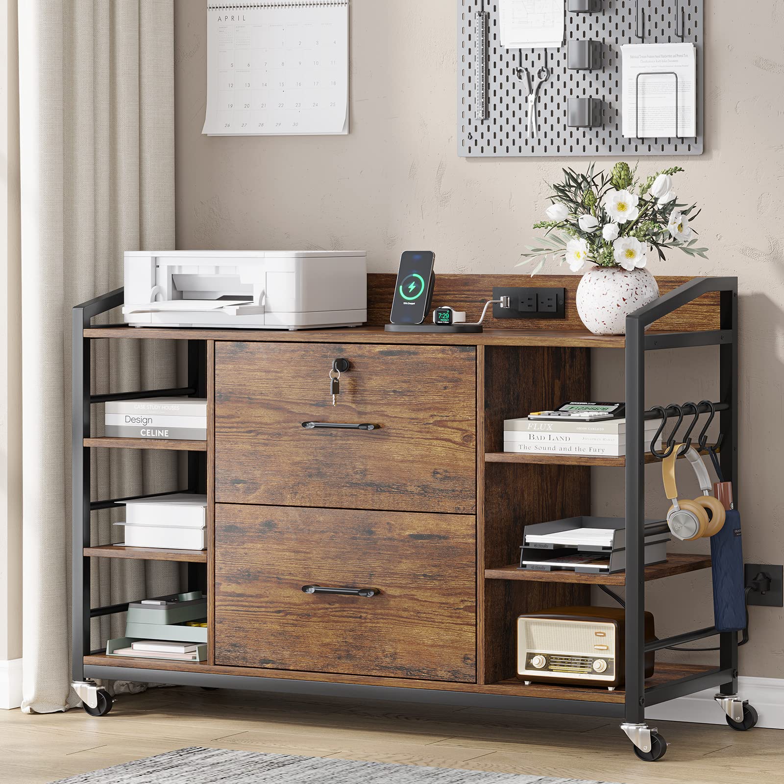SEDETA 44" File Cabinet with Lock, Filing Cabinet fits Legal/Letter Size