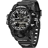 findtime Women's Sport Watch Digital Waterproof Watches Military Watches Analog Outdoor Wrist Watch LED Luminous Alarm Stopwatch Dual Time Wristwatch