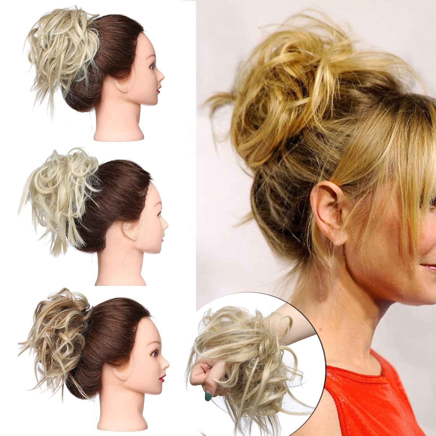 Amazon Com Sego Tousled Updo Messy Bun Hair Piece Scrunchies
