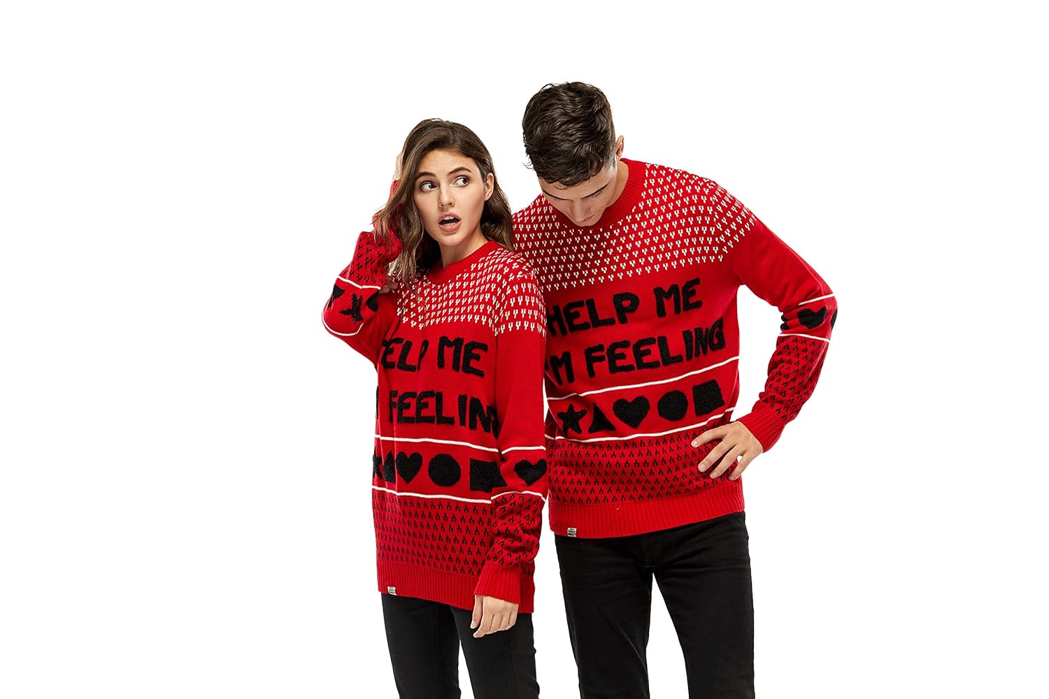 Funny Ugly Christmas Sweater for Couple Xmas Reindeer Grinch Pullover