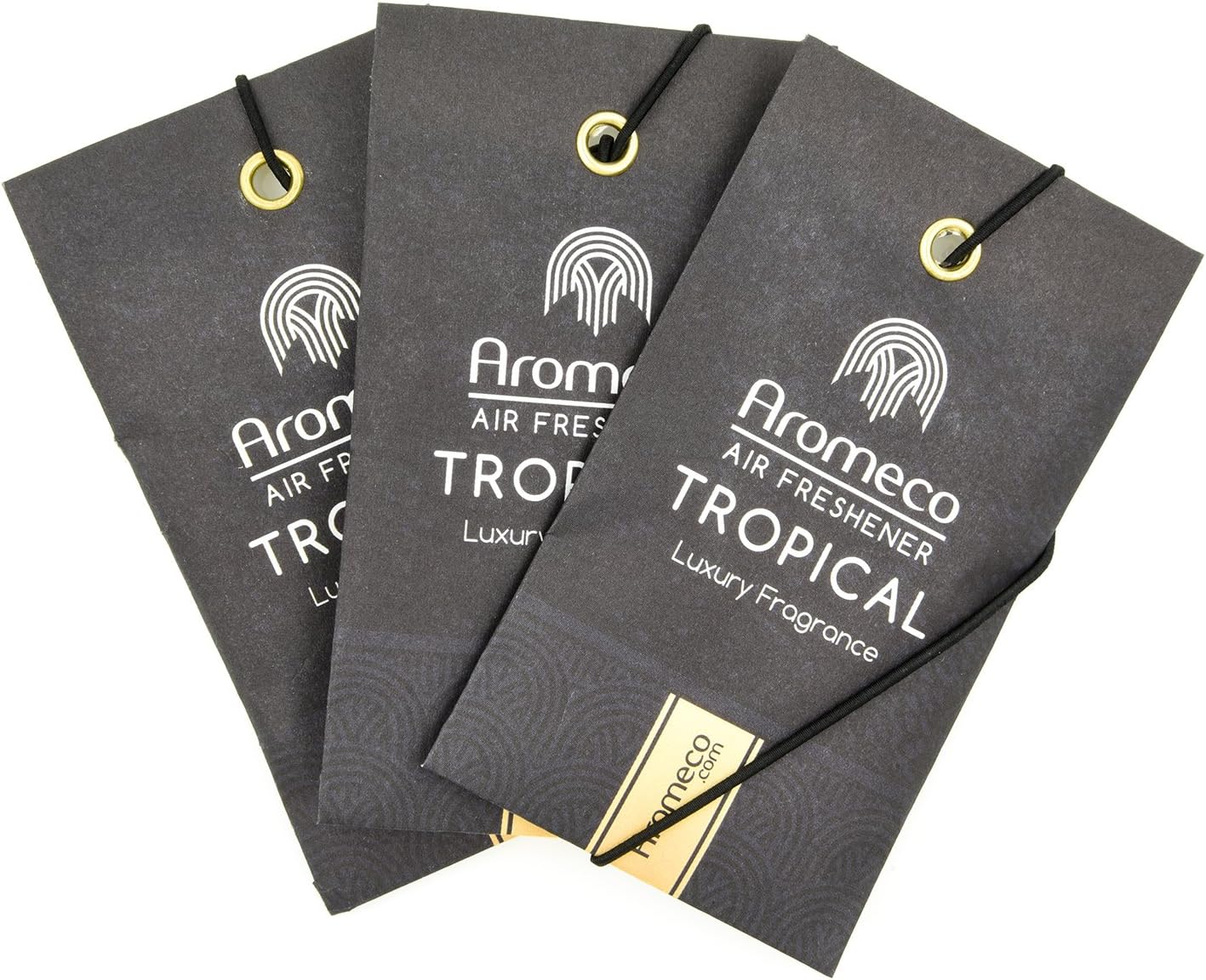 Aromeco Car Air Freshener - Wardrobe Freshener - Shoe Freshener - Toilet Freshener - Room Freshener - Handbag Freshener - Scented Sachet - Luxury Fragrance - Tropical, Pack of 3